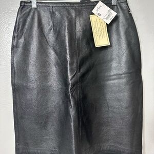 Black Leather Skirt - Size 8